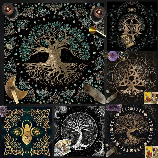 Tarot Card Tablecloth - Sorceress Sanctuary 1 / 50x50cm-1 / 75x75cm-2 / 50x50cm-2 / 75x75cm-3 / 50x50cm