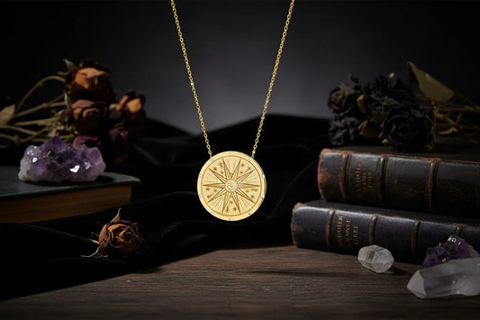 Tarot Necklace - Sorceress Sanctuary Eight Pointed Stars-Moon Phase-Small Sun Moon-Big Sun And Moon-Eyes