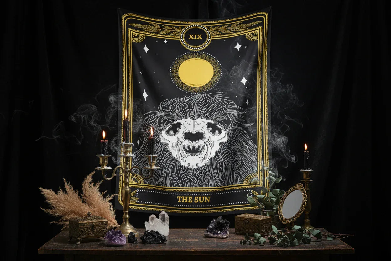 Tarot Tapestry - Sorceress Sanctuary strength / 73x95CM-strength / 100x150CM-strength / 130x150CM-strength / 150x200CM-strength / 180x230CM