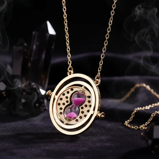 Time Turner Hourglass Necklace - Sorceress Sanctuary Gray-Pink-Silver-Gold-White