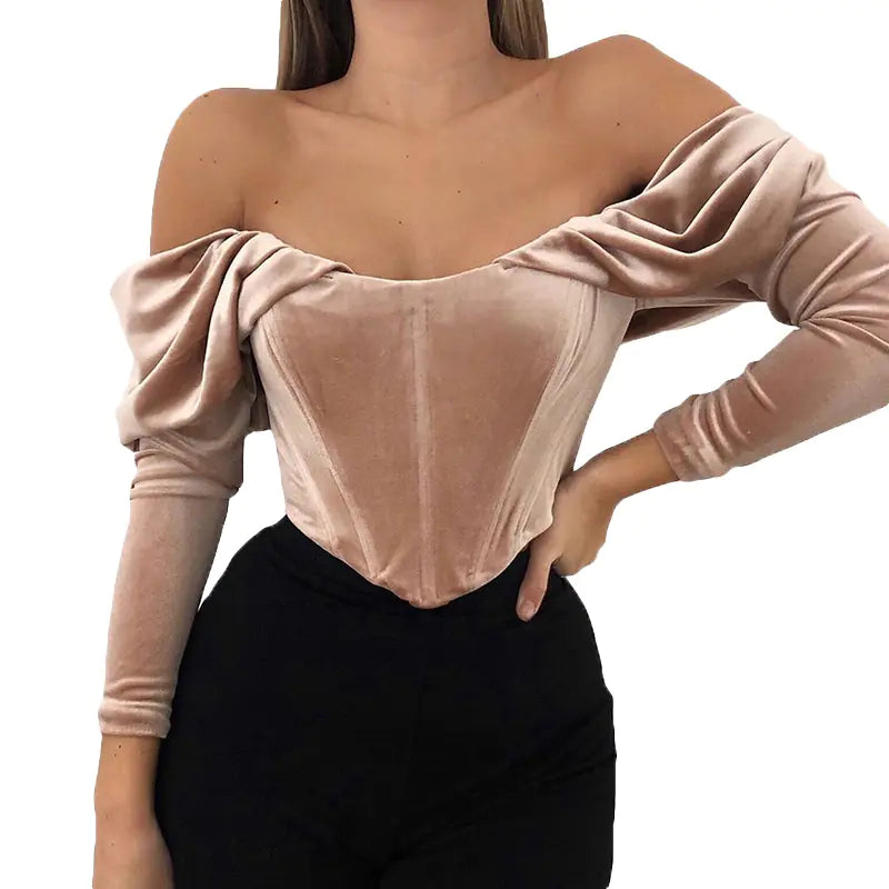 Off Shoulder Velvet Top