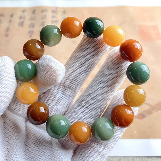 Natural White Jade Bodhi Bracelet