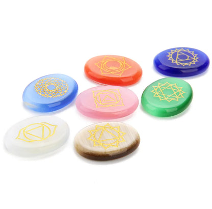 Engraved Rune Opal | Chakra Beads