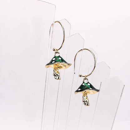 Oil Drip Mushroom Earrings