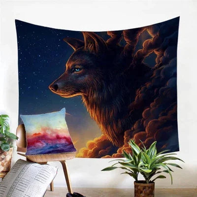 Enchanting Wolf Tapestry