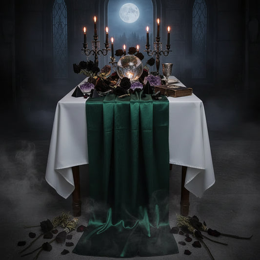 Velvet Altar Cloth - Sorceress Sanctuary Dark green / 70*300-Creamy-white / 70*300-Purple / 70*300