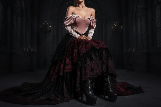 Velvet Corset - Sorceress Sanctuary White / S-White / M-White / L-Red / S-Red / M