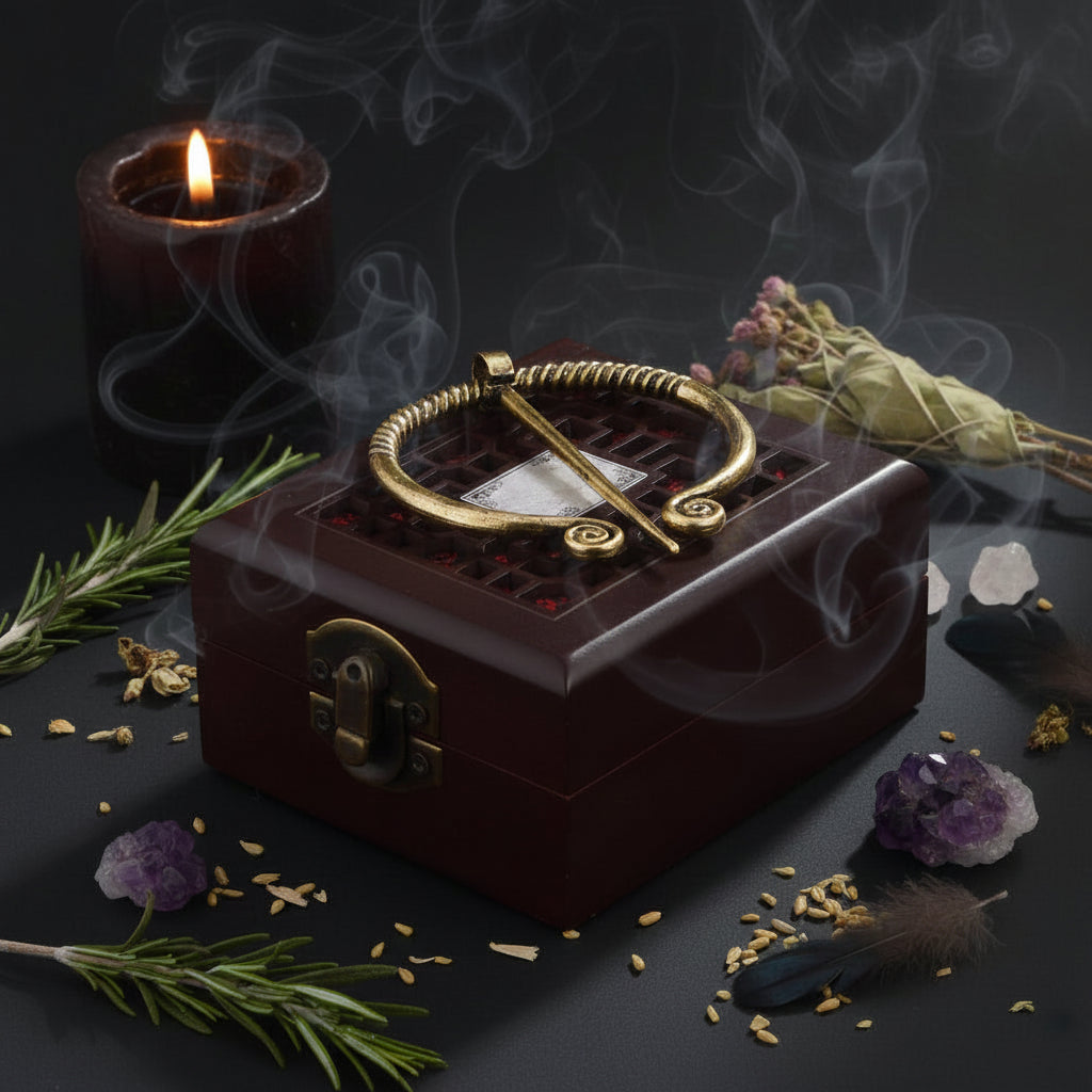 Decorative item with gold螺旋设计 on a dark background