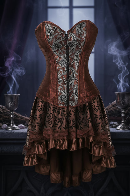 Vintage Corset Dresses - Sorceress Sanctuary Brown 1 / S-Brown 1 / XL-Brown 1 / 2XL-Brown 1 / 3XL-Brown 1 / 6XL