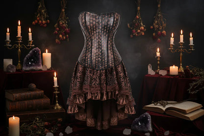 Vintage Corset Dresses - Sorceress Sanctuary Brown 1 / S-Brown 1 / XL-Brown 1 / 2XL-Brown 1 / 3XL-Brown 1 / 6XL