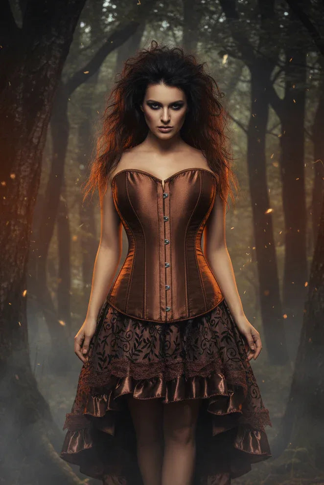 Vintage Corset Dresses - Sorceress Sanctuary Brown 1 / S-Brown 1 / XL-Brown 1 / 2XL-Brown 1 / 3XL-Brown 1 / 6XL