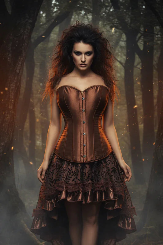 Vintage Corset Dresses - Sorceress Sanctuary Brown 1 / S-Brown 1 / XL-Brown 1 / 2XL-Brown 1 / 3XL-Brown 1 / 6XL