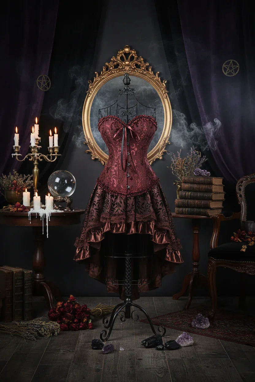 Vintage Corset Dresses - Sorceress Sanctuary Brown 1 / S-Brown 1 / XL-Brown 1 / 2XL-Brown 1 / 3XL-Brown 1 / 6XL
