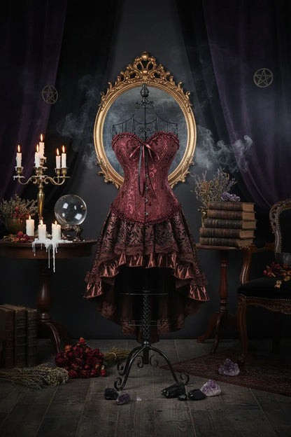 Vintage Corset Dresses - Sorceress Sanctuary Brown 1 / S-Brown 1 / XL-Brown 1 / 2XL-Brown 1 / 3XL-Brown 1 / 6XL