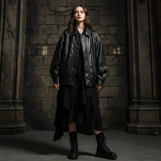 Vintage Leather Coat - Sorceress Sanctuary brown / S-brown / M-brown / L-brown / XL-Black / S