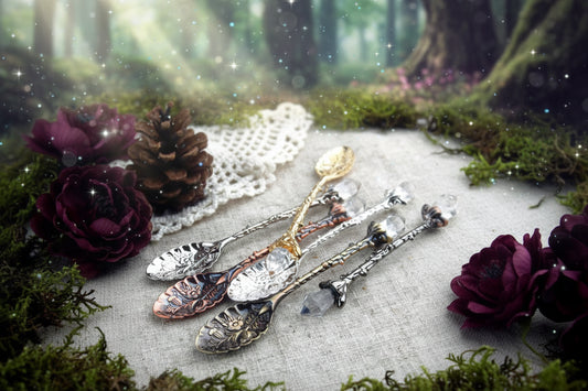 Vintage Mystic Spoon - Sorceress Sanctuary Silver-Gold-Green patina-Red copper
