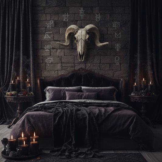 Vintage Resin Wall Decor - Skull Sheep Head Hanging Sorceress Sanctuary