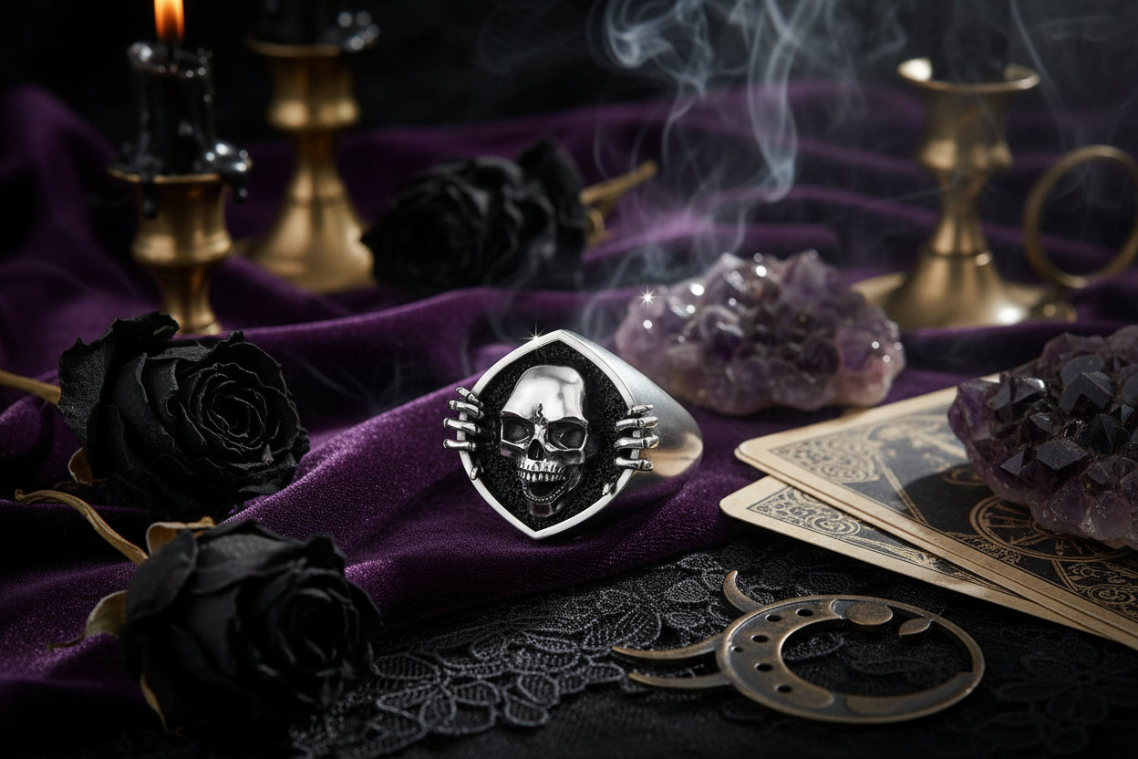 Vintage Skull Ring - Sorceress Sanctuary Silver / No. 6-Silver / No. 7-Silver / No. 8-Silver / No.9-Silver / No.10