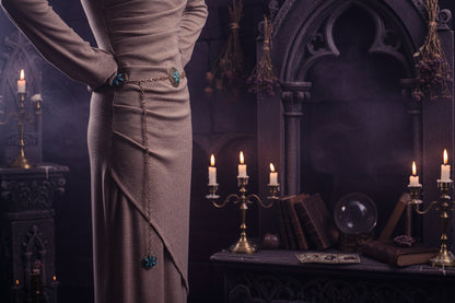 Metal Waist Chain with Turquoise Floral Decoration Sorceress Sanctuary