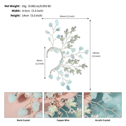 Elegant Fairy Ear Cuffs with Natural Crystal Accents Sorceress Sanctuary