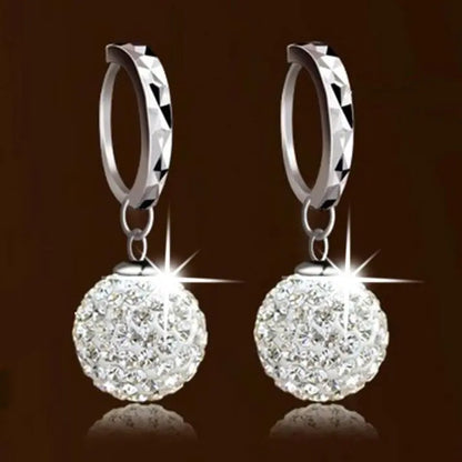 Crystal Ball Pendant Earrings