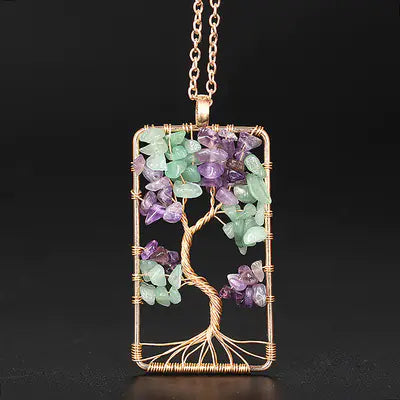 Tree of Life Necklace with Chakra Stones