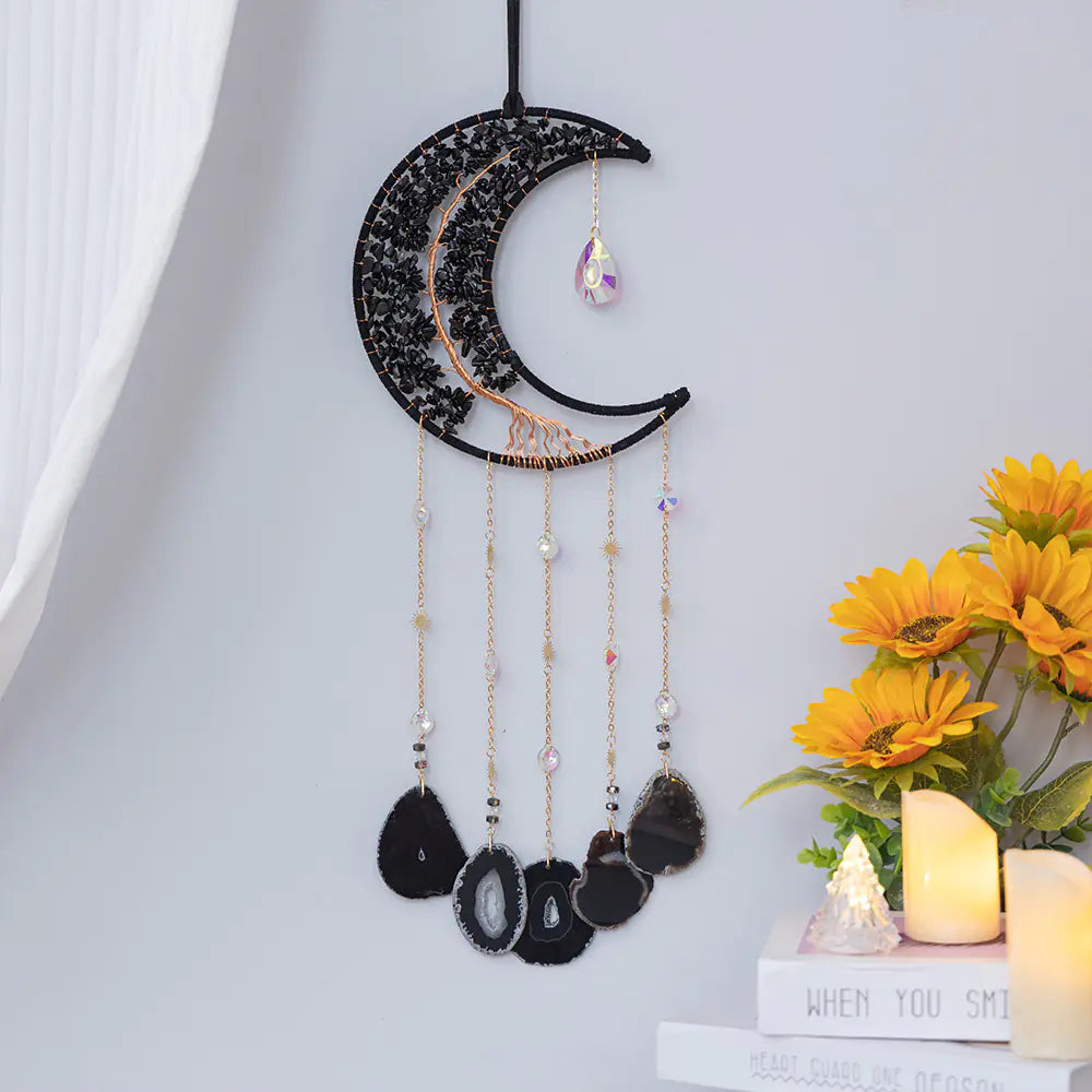 Obsidian Crystal Dreamcatcher