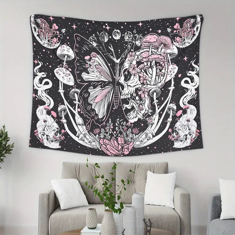 Mushroom Skull Tapestry