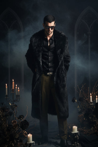 Men's Suit Collar Faux Fur Coat Sorceress Sanctuary
