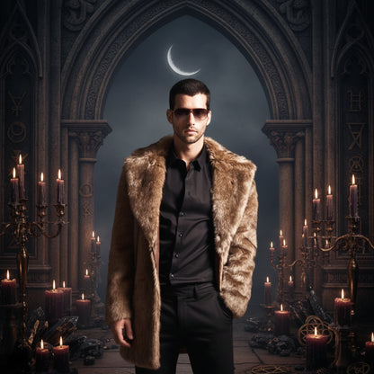 Men's Suit Collar Faux Fur Coat Sorceress Sanctuary
