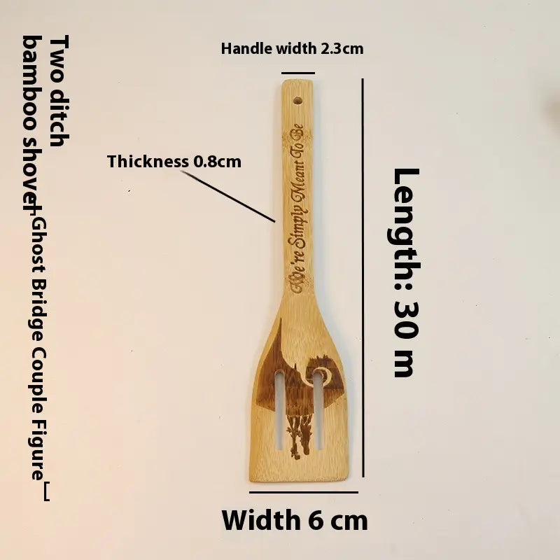 Engraved Bamboo Spoon Spooky Set
