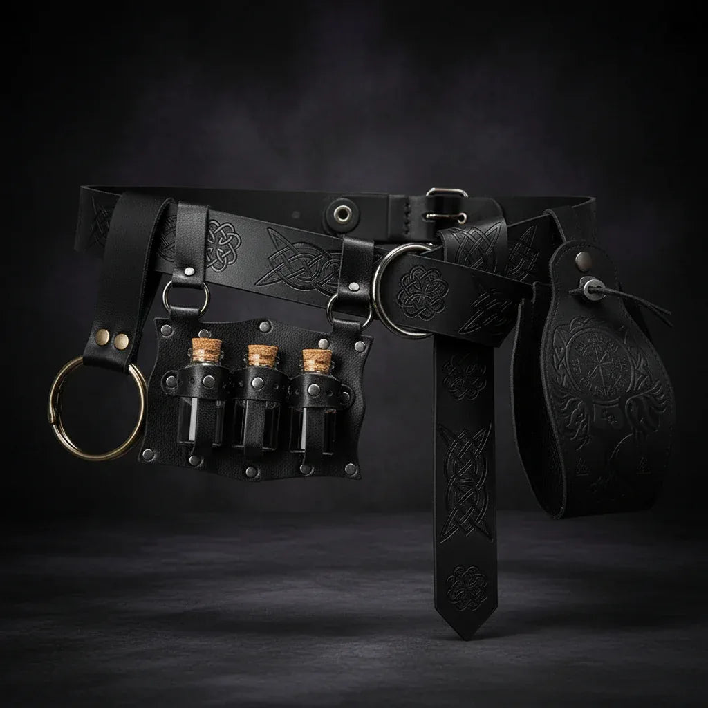 Wiccan Belt - Sorceress Sanctuary Phoenix Black