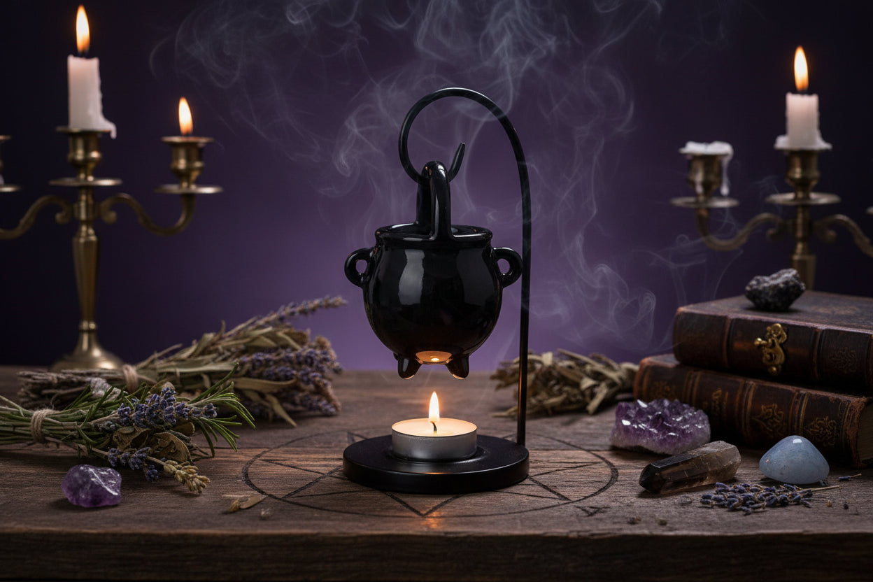 Wiccan Mini Cauldron - Sorceress Sanctuary Witch soup pot (black)-Witch soup pot (white)