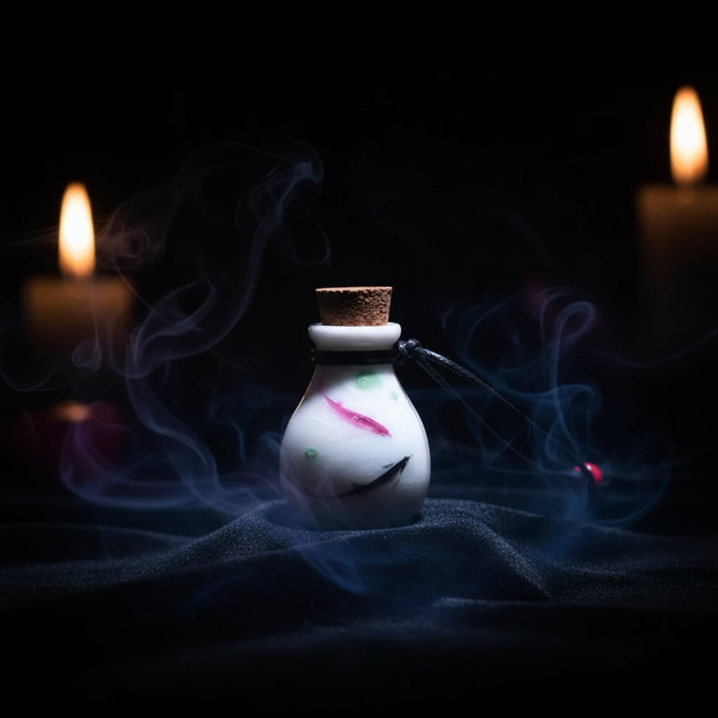 Wish Bottle Necklace - Sorceress Sanctuary Entangling Lotus-White Peony-Straight bottle peony-Happy-Small wild flowers
