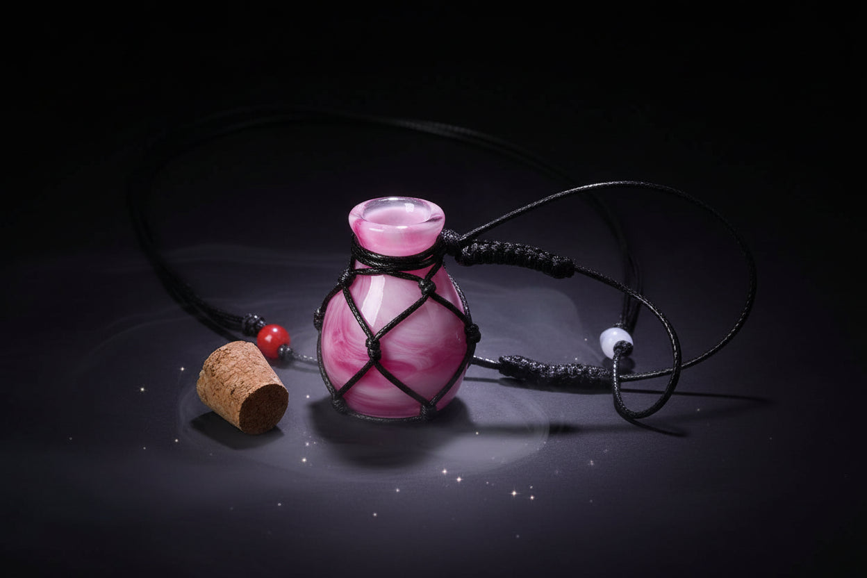 Wish Bottle Necklace - Sorceress Sanctuary Entangling Lotus-White Peony-Straight bottle peony-Happy-Small wild flowers