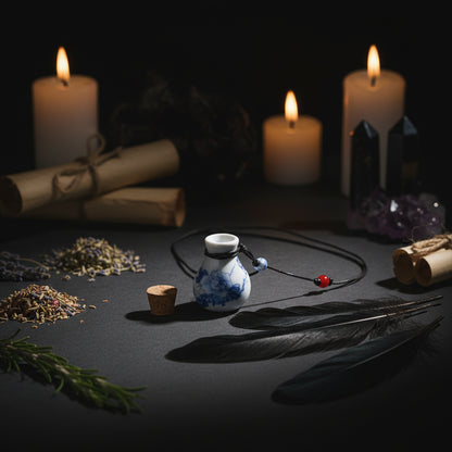 Wish Bottle Necklace - Sorceress Sanctuary Entangling Lotus-White Peony-Straight bottle peony-Happy-Small wild flowers