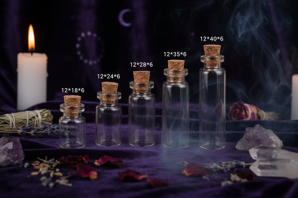 Wishing Bottles - Sorceress Sanctuary 12x18x6 cork-12x24x6 cork-12x28x6 cork-12x40x6 cork-12x35x6 cork