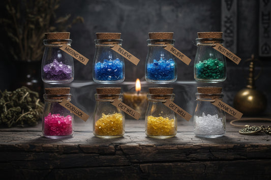 Wishing Crystal Bottles - Sorceress Sanctuary Purple-Blue-Red-Yellow-Green