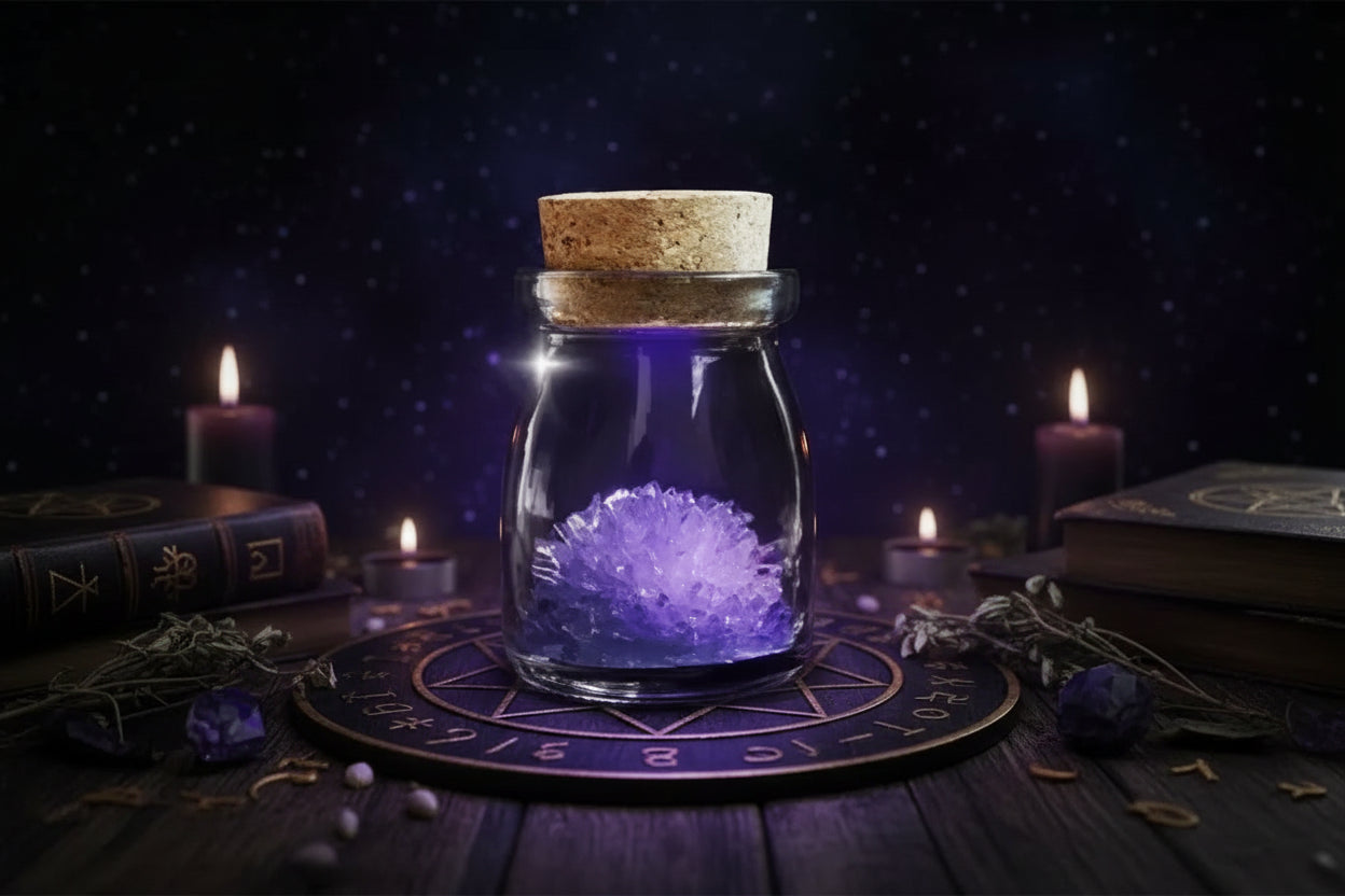 Wishing Crystal Bottles - Sorceress Sanctuary Purple-Blue-Red-Yellow-Green