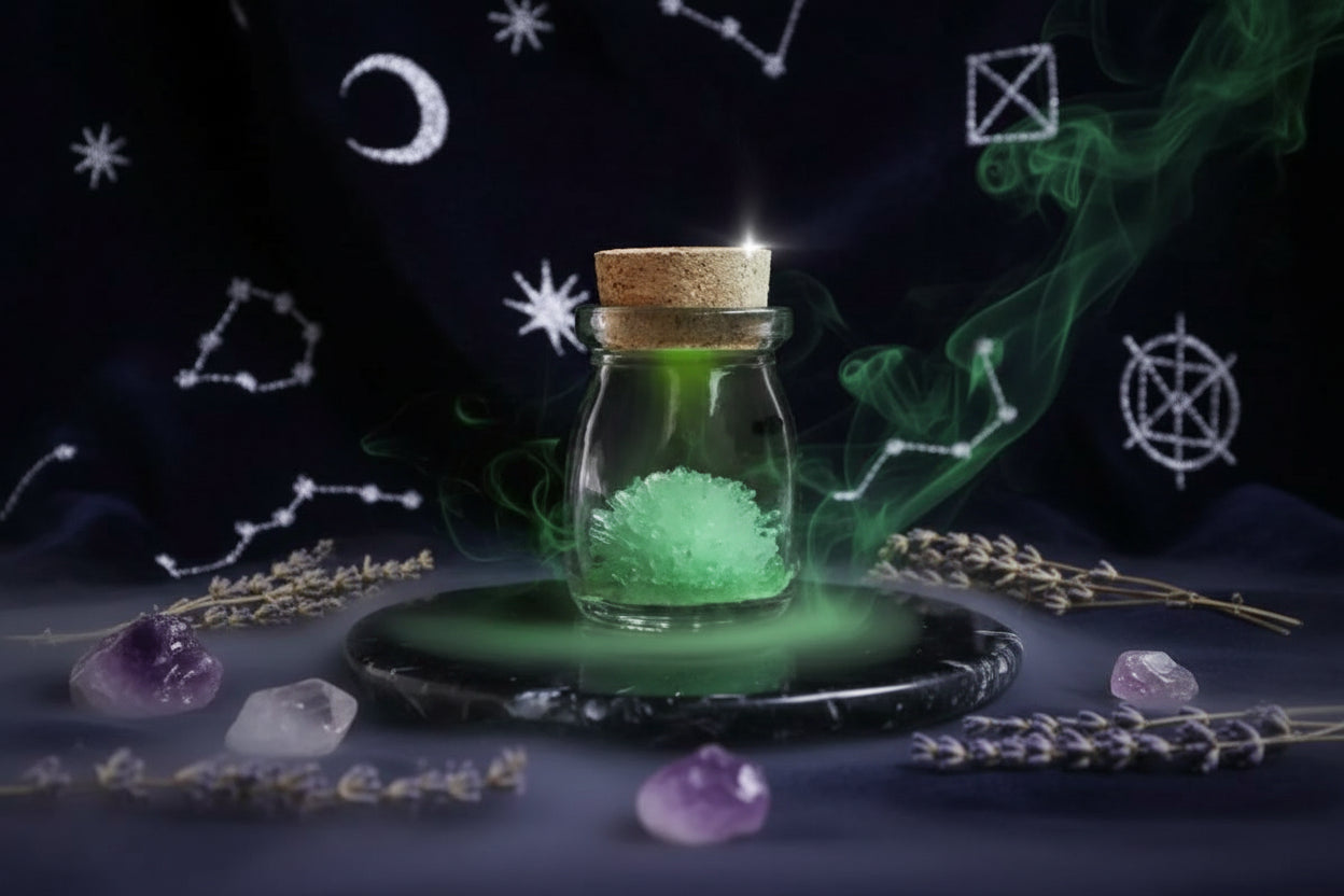 Wishing Crystal Bottles - Sorceress Sanctuary Purple-Blue-Red-Yellow-Green