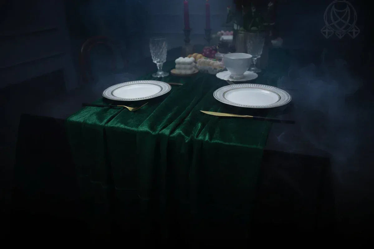 Velvet Witch Altar Cloth - Sorceress Sanctuary Dark green / 70*300-Creamy-white / 70*300-Purple / 70*300