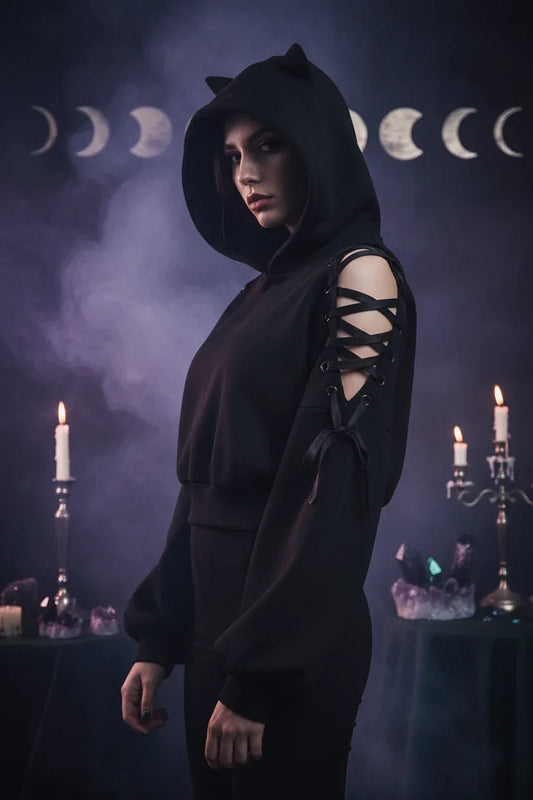 Witch Cat Hoodie - Sorceress Sanctuary A / S-A / M-A / L-A / XL