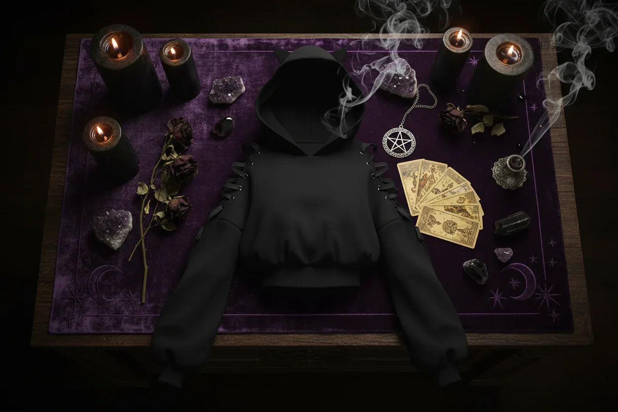 Witch Cat Hoodie - Sorceress Sanctuary A / S-A / M-A / L-A / XL