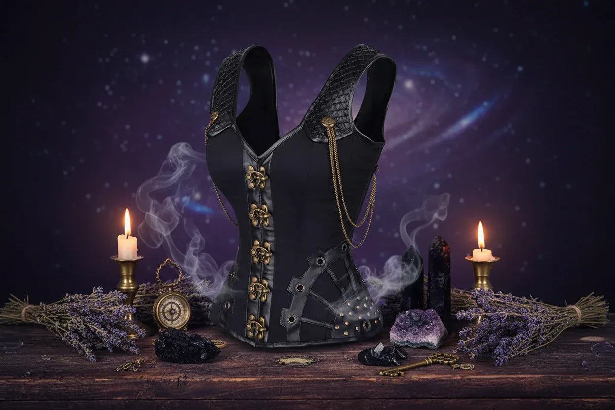Witch Corset Top - Sorceress Sanctuary S / Black-S / Yellow-M / Black-M / Yellow-L / Black