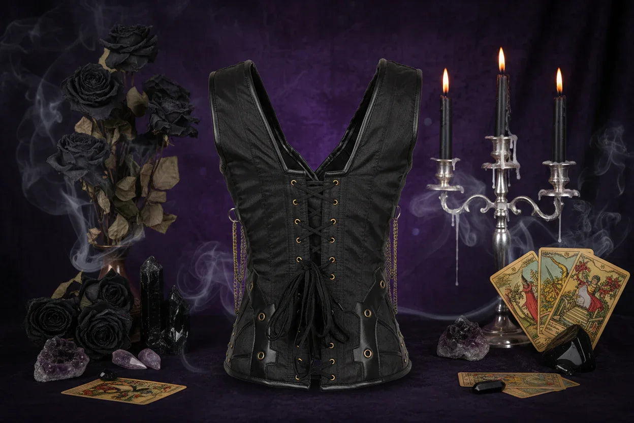 Witch Corset Top - Sorceress Sanctuary S / Black-S / Yellow-M / Black-M / Yellow-L / Black