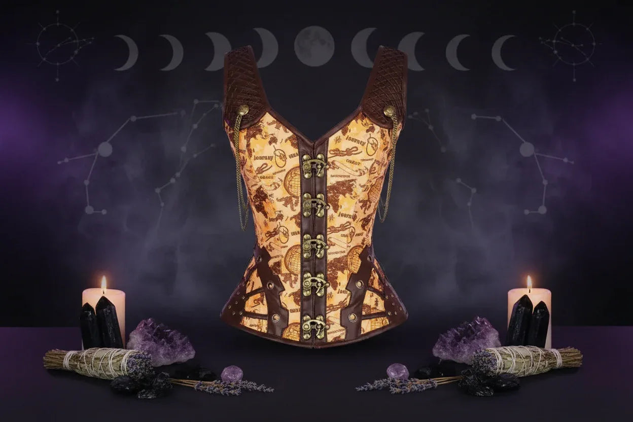 Witch Corset Top - Sorceress Sanctuary S / Black-S / Yellow-M / Black-M / Yellow-L / Black