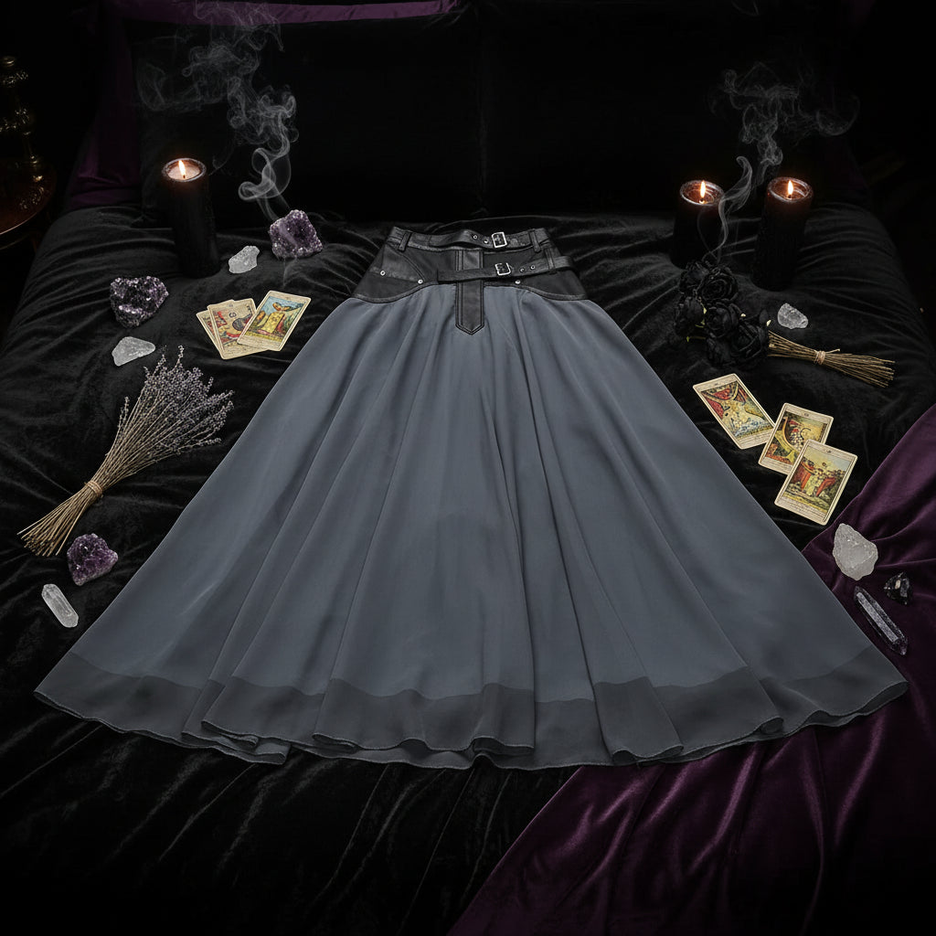 Witch High Skirt - Sorceress Sanctuary Black / M-Black / XL-Black and gray / L-Black and gray / S-Black and gray / XL