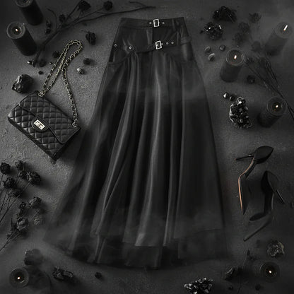 Witch High Skirt - Sorceress Sanctuary Black / M-Black / XL-Black and gray / L-Black and gray / S-Black and gray / XL