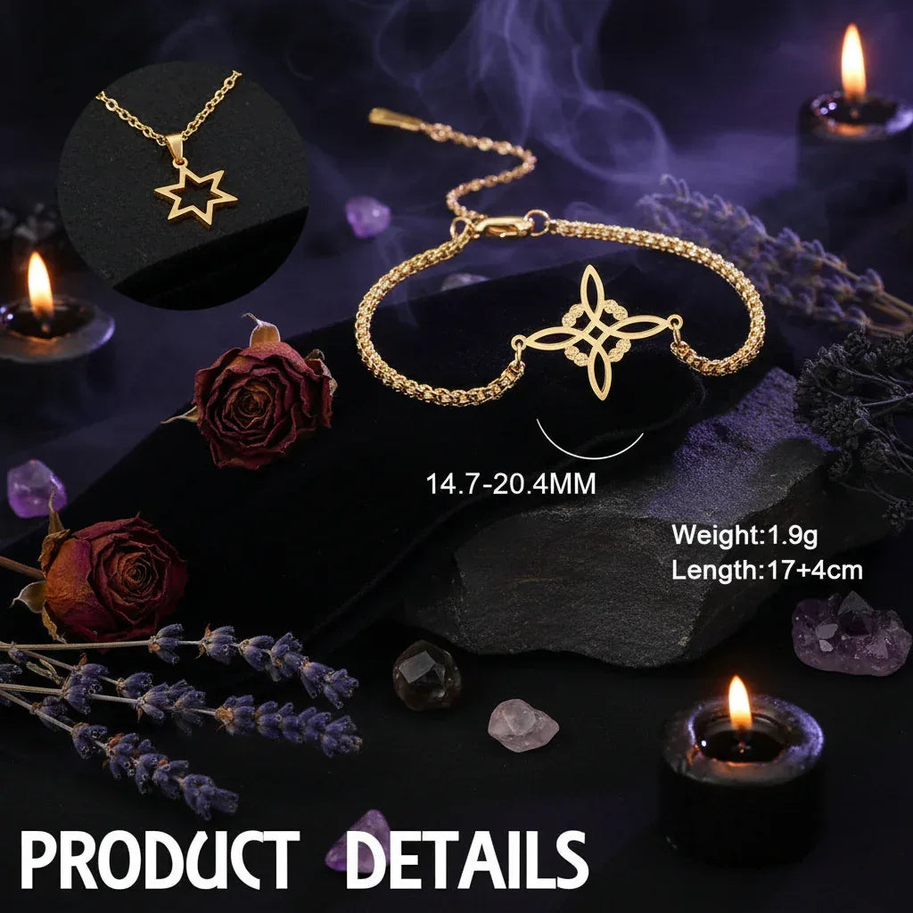 Witch Knot Bracelet - Sorceress Sanctuary Gold-Steel