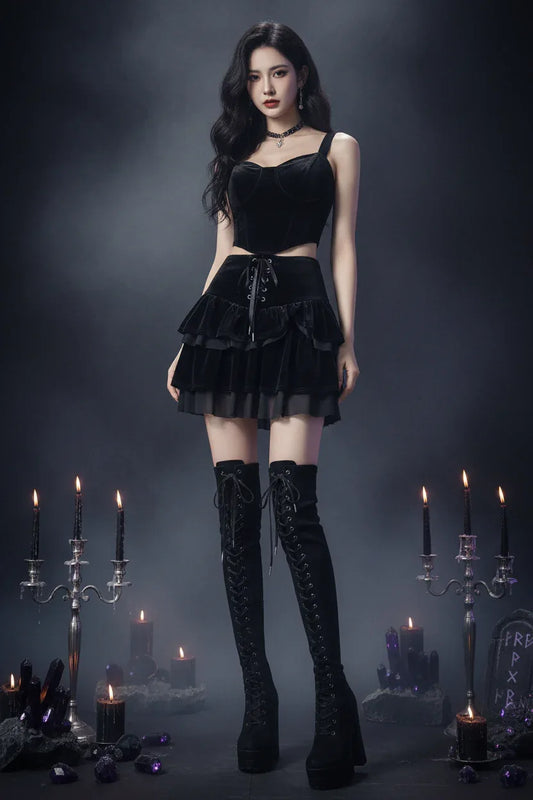 Witch Lace Skirt - Sorceress Sanctuary Black / S-Black / M-Black / L